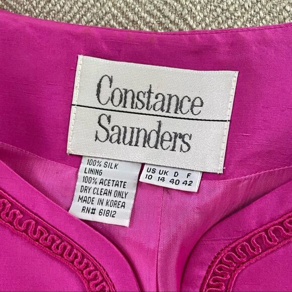 Vintage Constance Saunders Silk Jacket Wrap Skirt Raspberry 10 - Picture 10 of 12